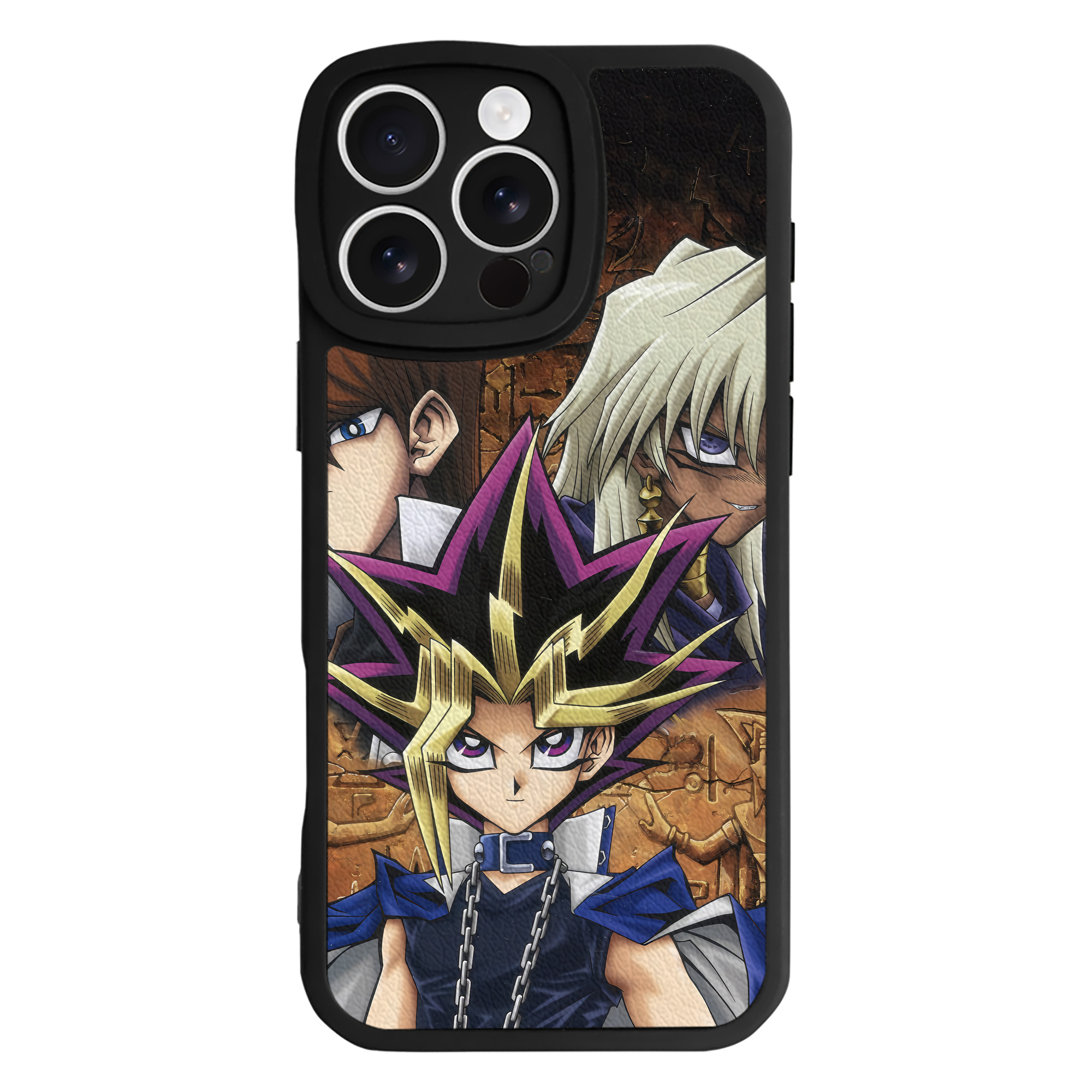 （画像用） 遊☆戯☆王 Yu-Gi-Oh! 【iPhone 16シリーズ対応】シリコンスマホケース（レザー調） 材質：シリコン